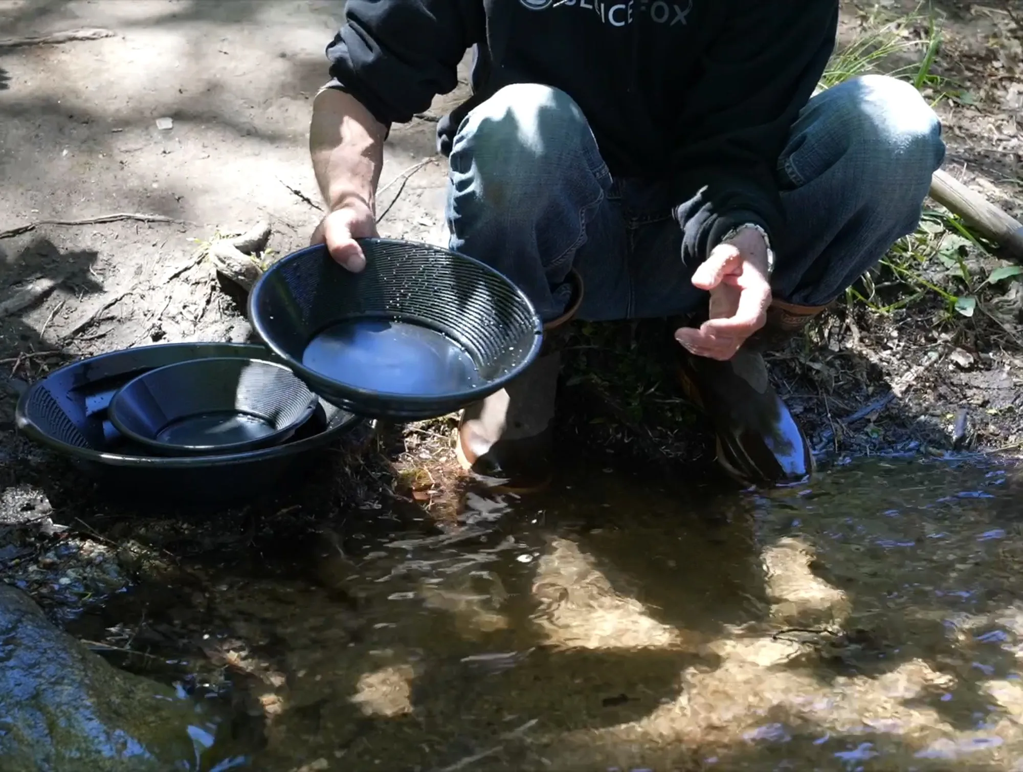Prospectors Gold Panning Starter Kit for Kids or Adults with 3 Different Size Gold Pans with Dual Riffles, Pay Dirt Sand Scoop; Basic Gold Prospecting Kit