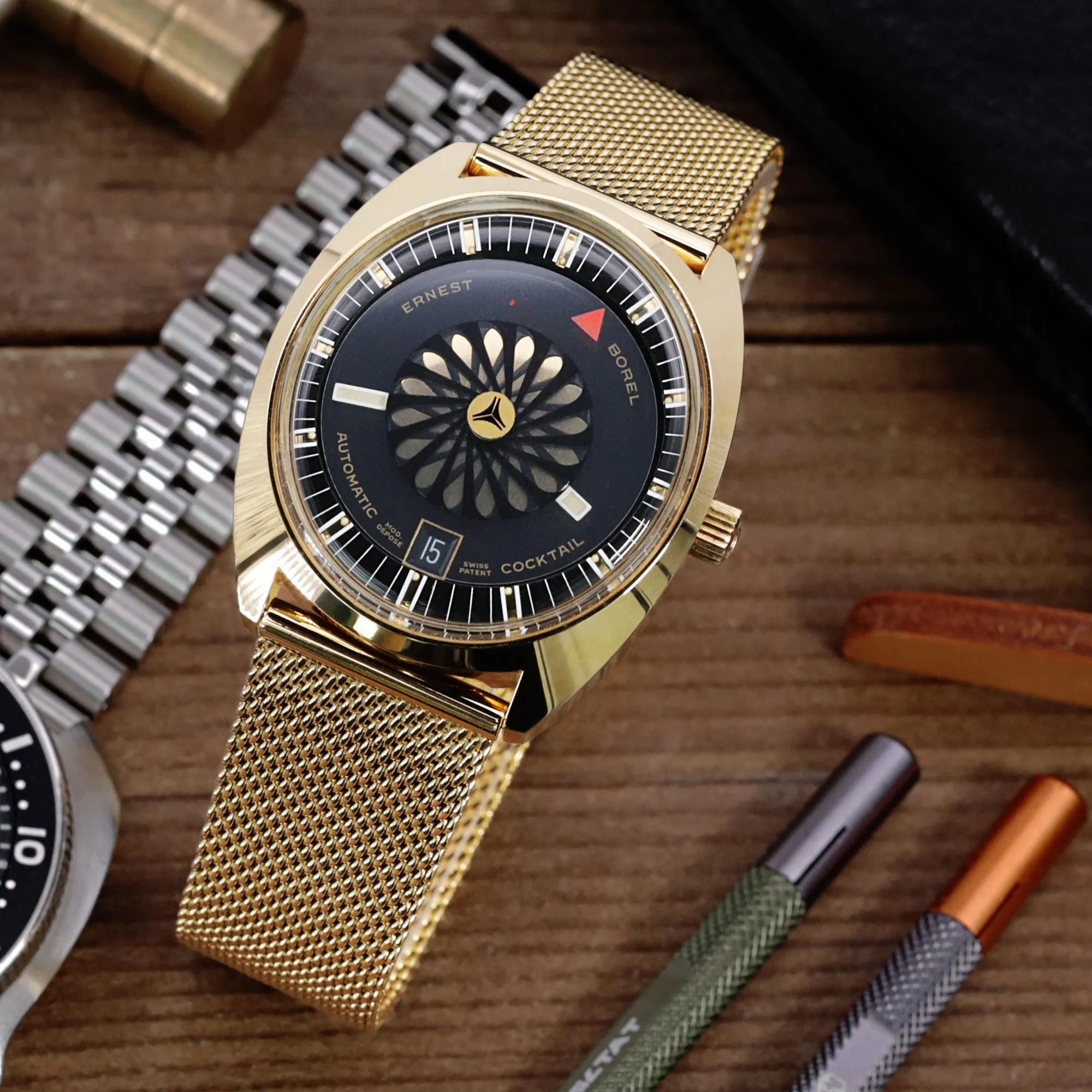Quick Release Classic Superfine Mesh Watch Band, 18mm, 19mm, 20mm or 22mm, Full IP Gold