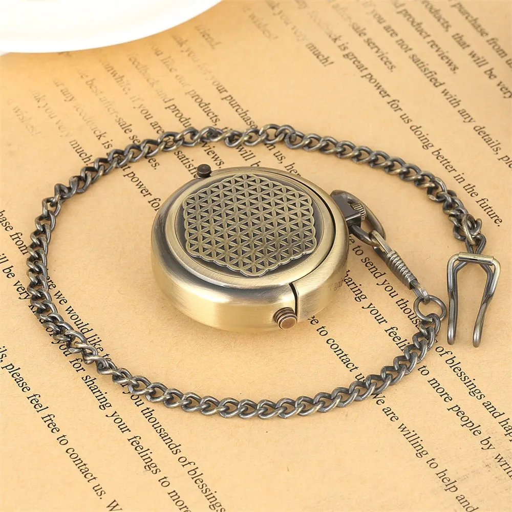 Retro Bronze Mechanical Pocket Watch / Creative Pendant Clock with Roman Numeral Display