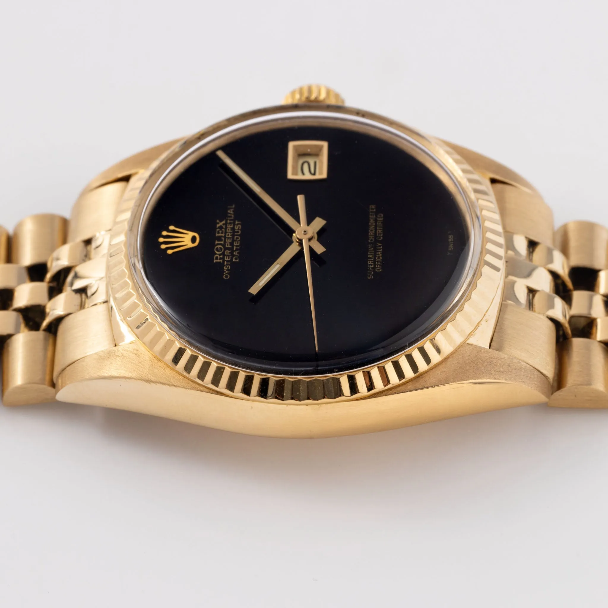 Rolex Datejust Onyx Dial in 18k Yellow Gold Ref. 1601/8