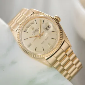 Rolex Day-Date 1803 Yellow Gold Linen Dial