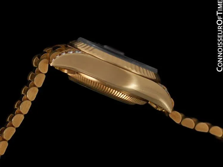 Rolex Ladies "Crown Collection" President with Papers, Ref. 69238 - 18K Gold & Factory Diamonds