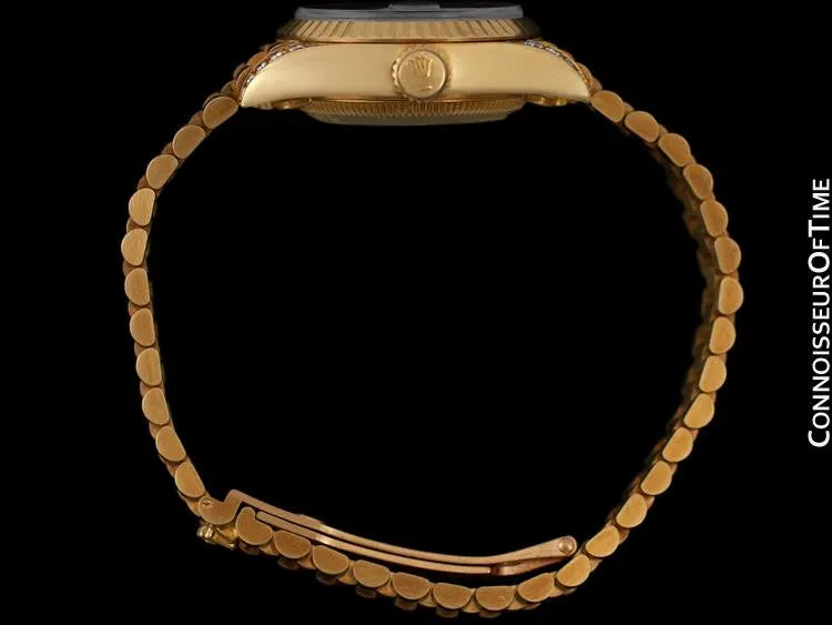 Rolex Ladies "Crown Collection" President with Papers, Ref. 69238 - 18K Gold & Factory Diamonds