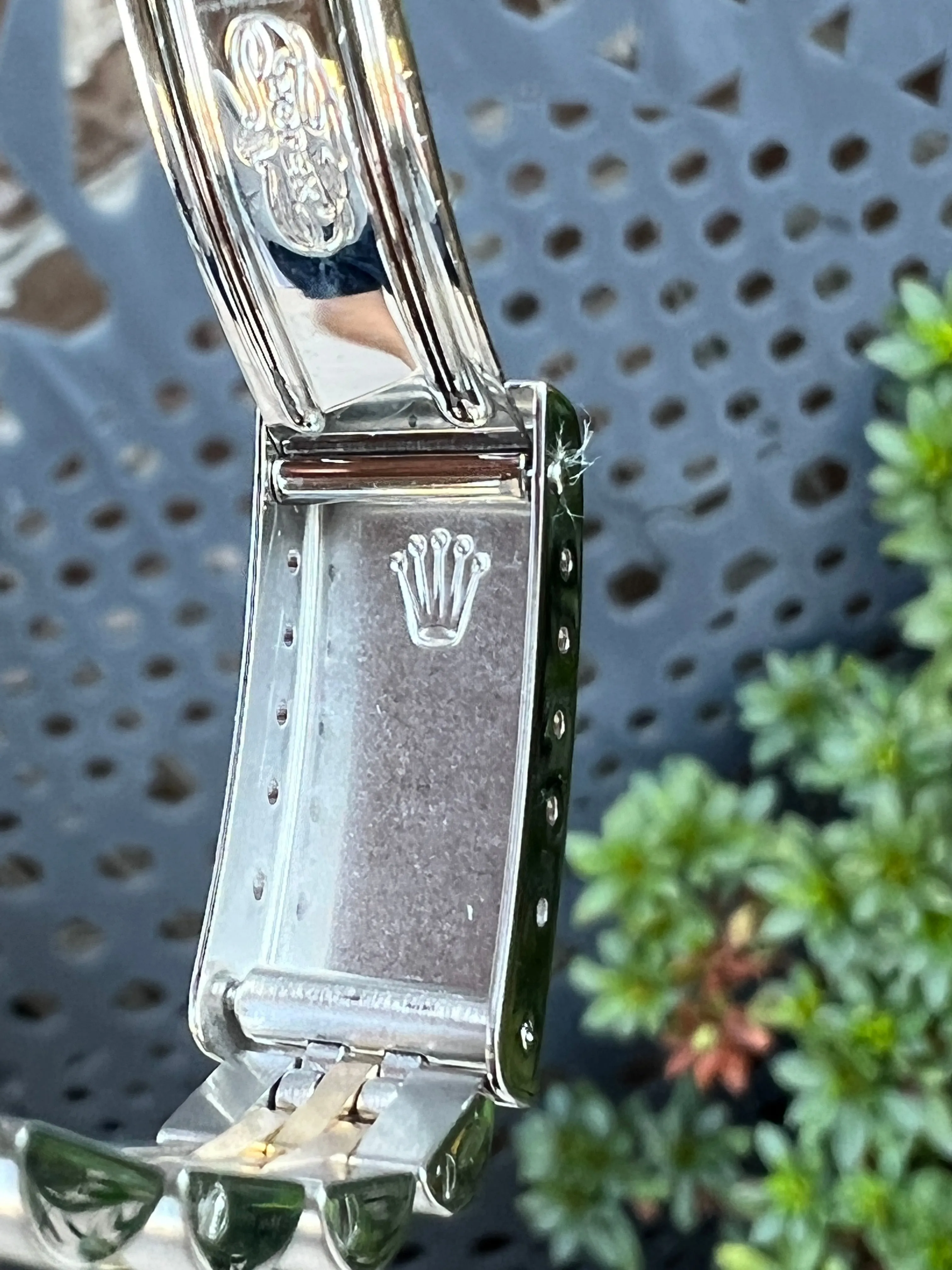Rolex Watch 26mm Oyster Perpetual 76193 Ladies Watch.  Refinished Tahitian/Black Mother of Pearl Diamond Dial Mint