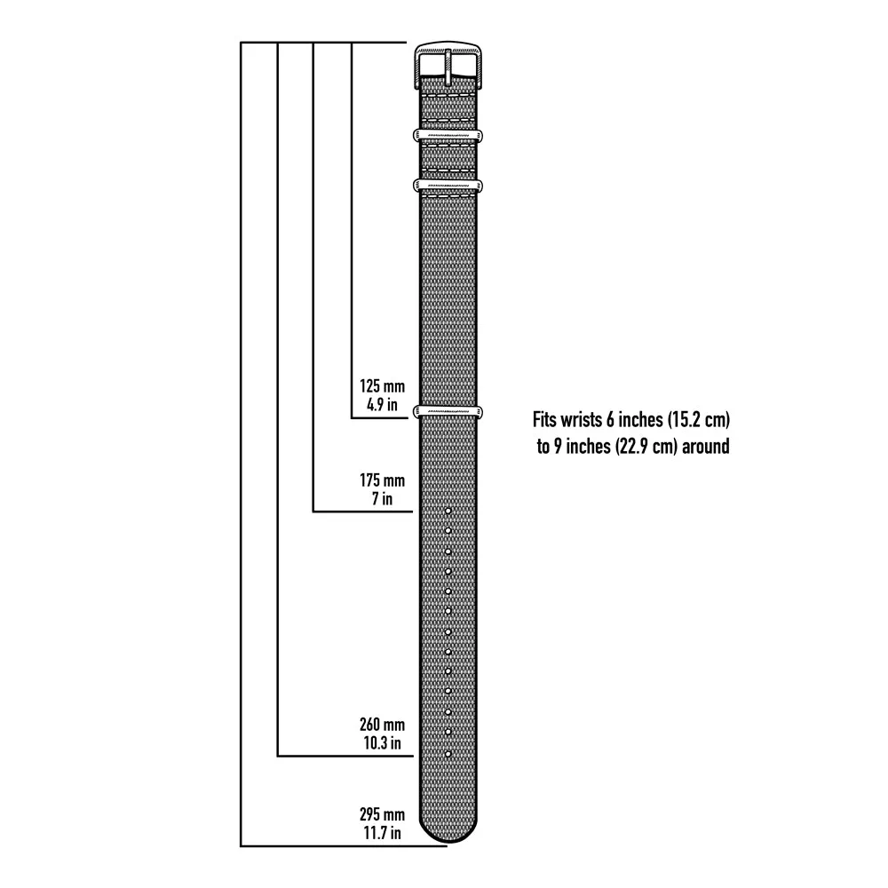 Seat Belt Nylon Military Style Watch Band - Red, Black Hardware