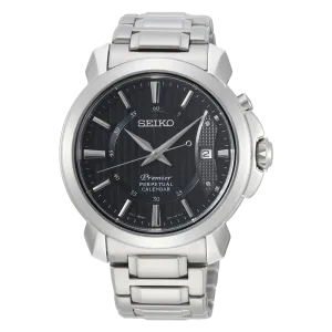 Seiko Premier Perpetual Men's Black Watch SNQ159