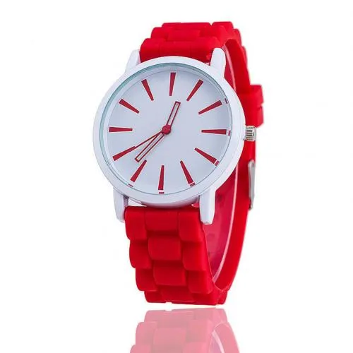 Sidiou Group Fashion Women Candy Color Round Dial Ultra Thin Silicone Band Analog Quartz Wrist Watch Casual Hollow Pointer Watches For Unisex