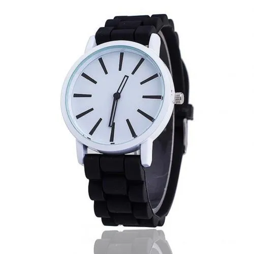 Sidiou Group Fashion Women Candy Color Round Dial Ultra Thin Silicone Band Analog Quartz Wrist Watch Casual Hollow Pointer Watches For Unisex