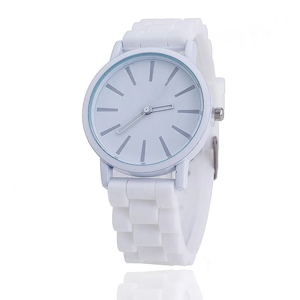 Sidiou Group Fashion Women Candy Color Round Dial Ultra Thin Silicone Band Analog Quartz Wrist Watch Casual Hollow Pointer Watches For Unisex