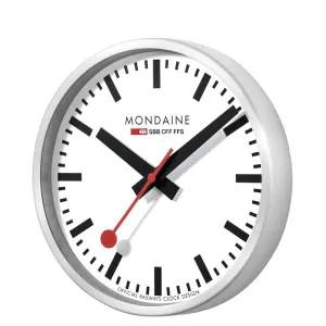 Silver Coloured Wall clock, 25 cm
