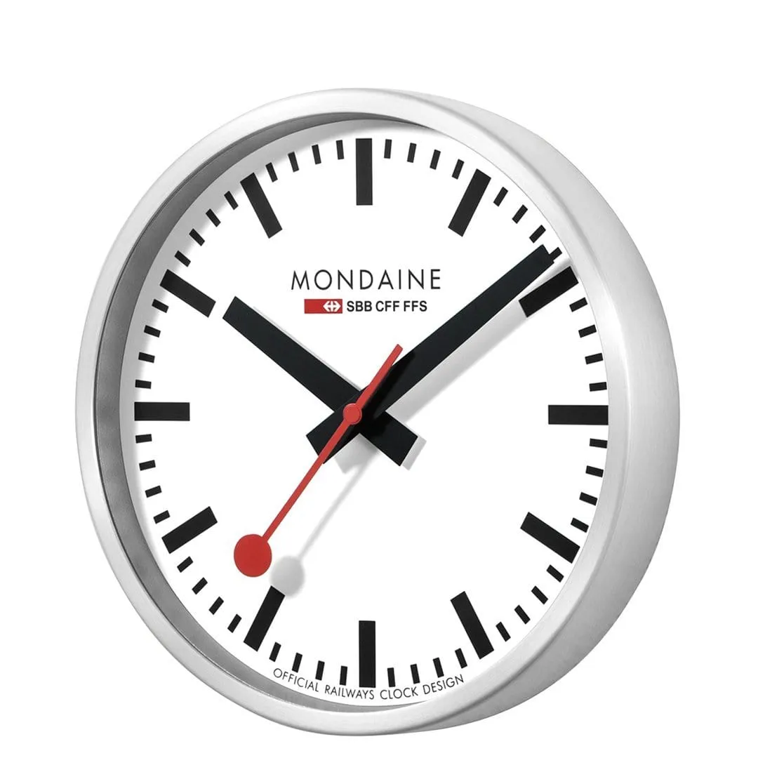 Silver Coloured Wall clock, 25 cm