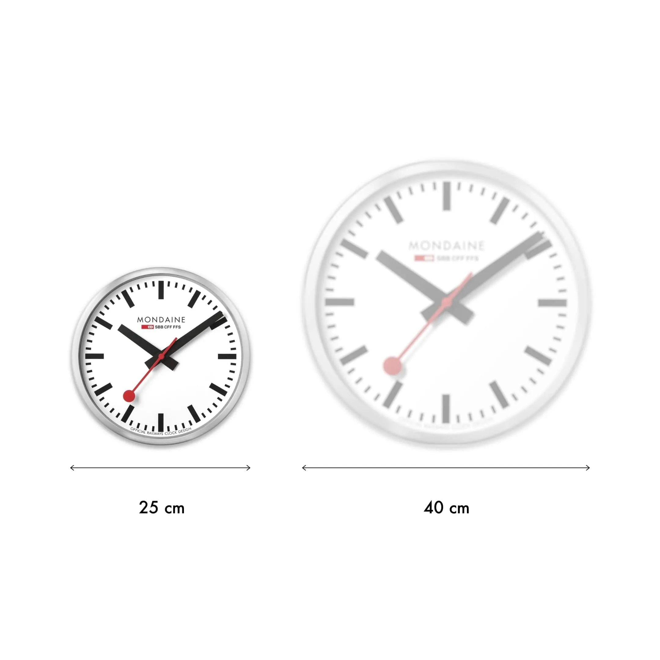 Silver Coloured Wall clock, 25 cm