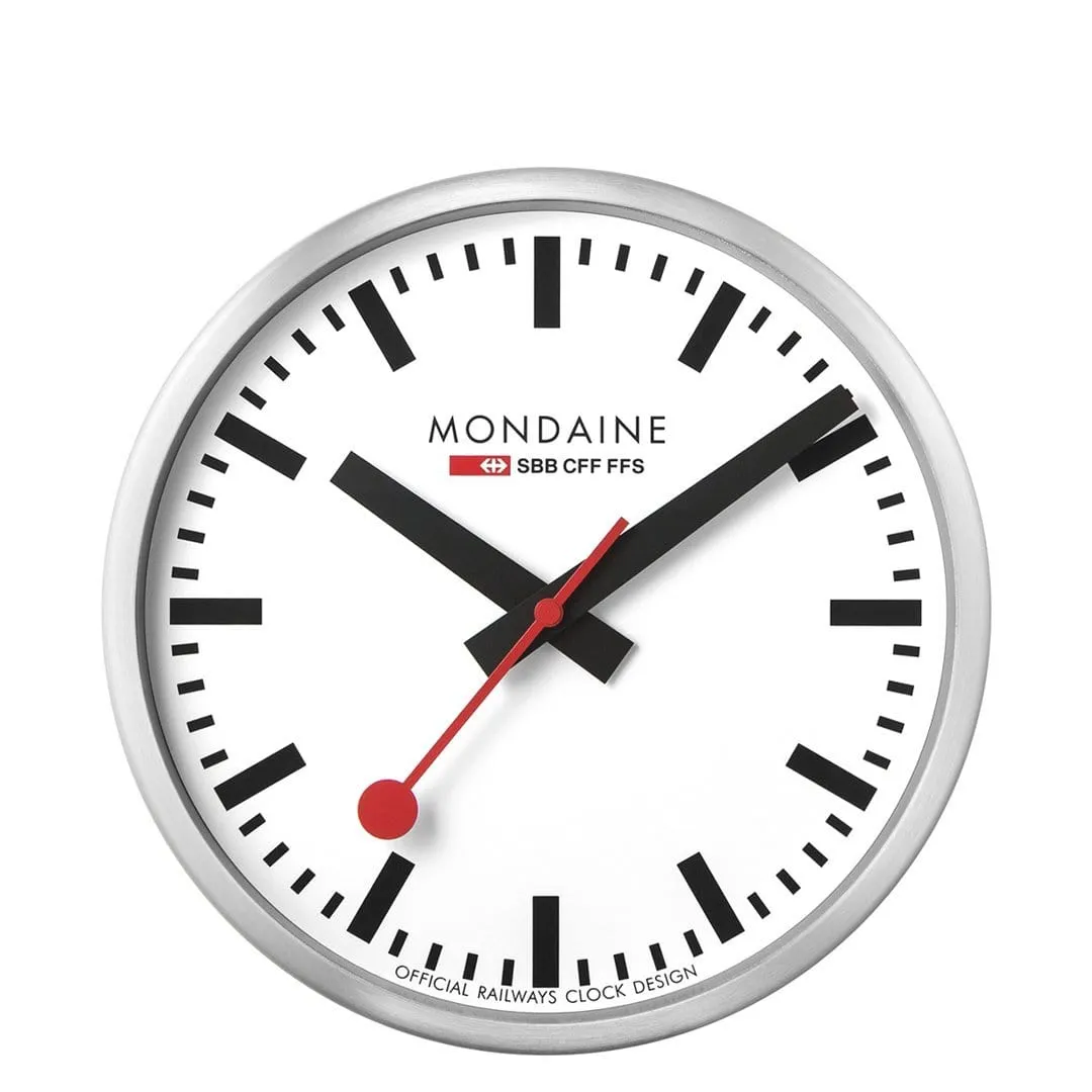 Silver Coloured Wall clock, 25 cm