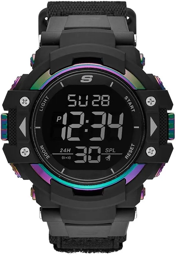 Skechers SR1118 Digital Sports Watch for Men - Keats Black/Multi