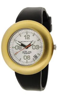 St. Moritz New Momentum M1 Women's Alter Ego Dive Watch with White Face, Yellow Ring & Soft Black Silicone Rubber Band (Includes 1 Extra Black Top Ring)