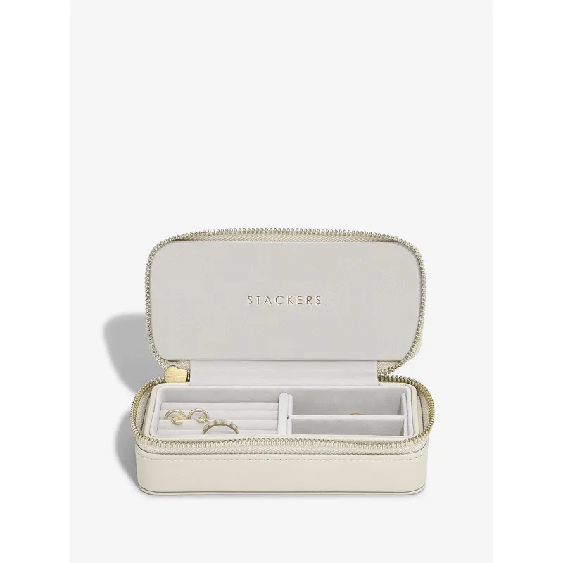 Stackers Medium Travel Jewellery Box Oatmeal Linen