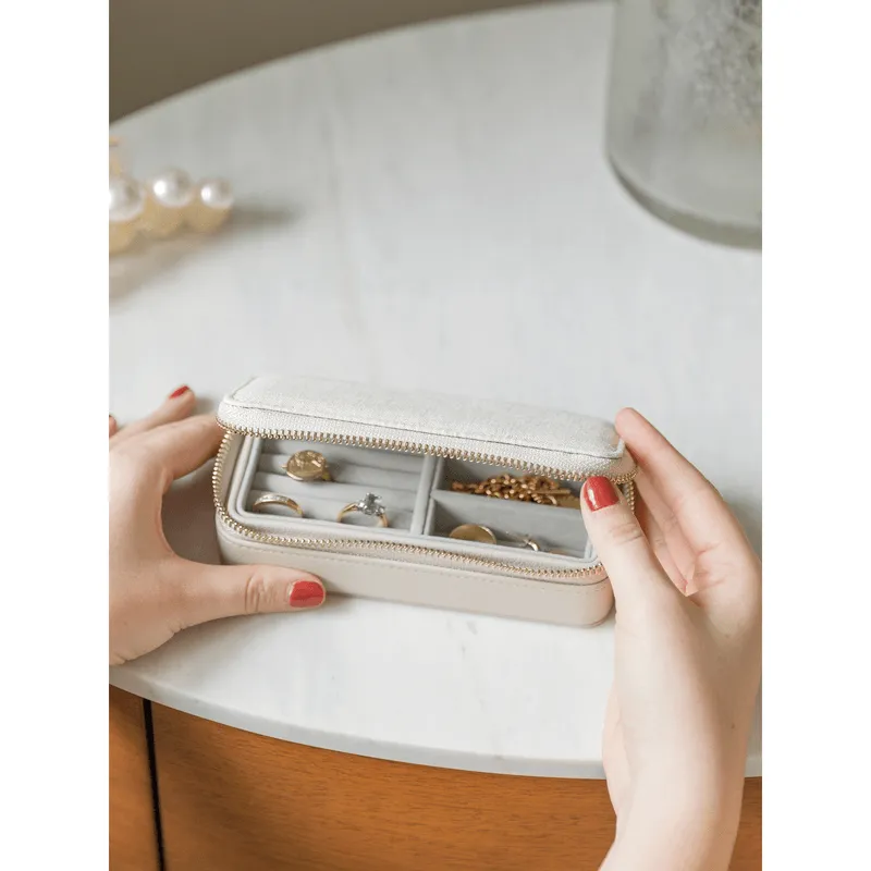 Stackers Medium Travel Jewellery Box Oatmeal Linen