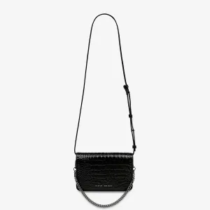 STATUS ANXIETY She Burns black croc emboss
