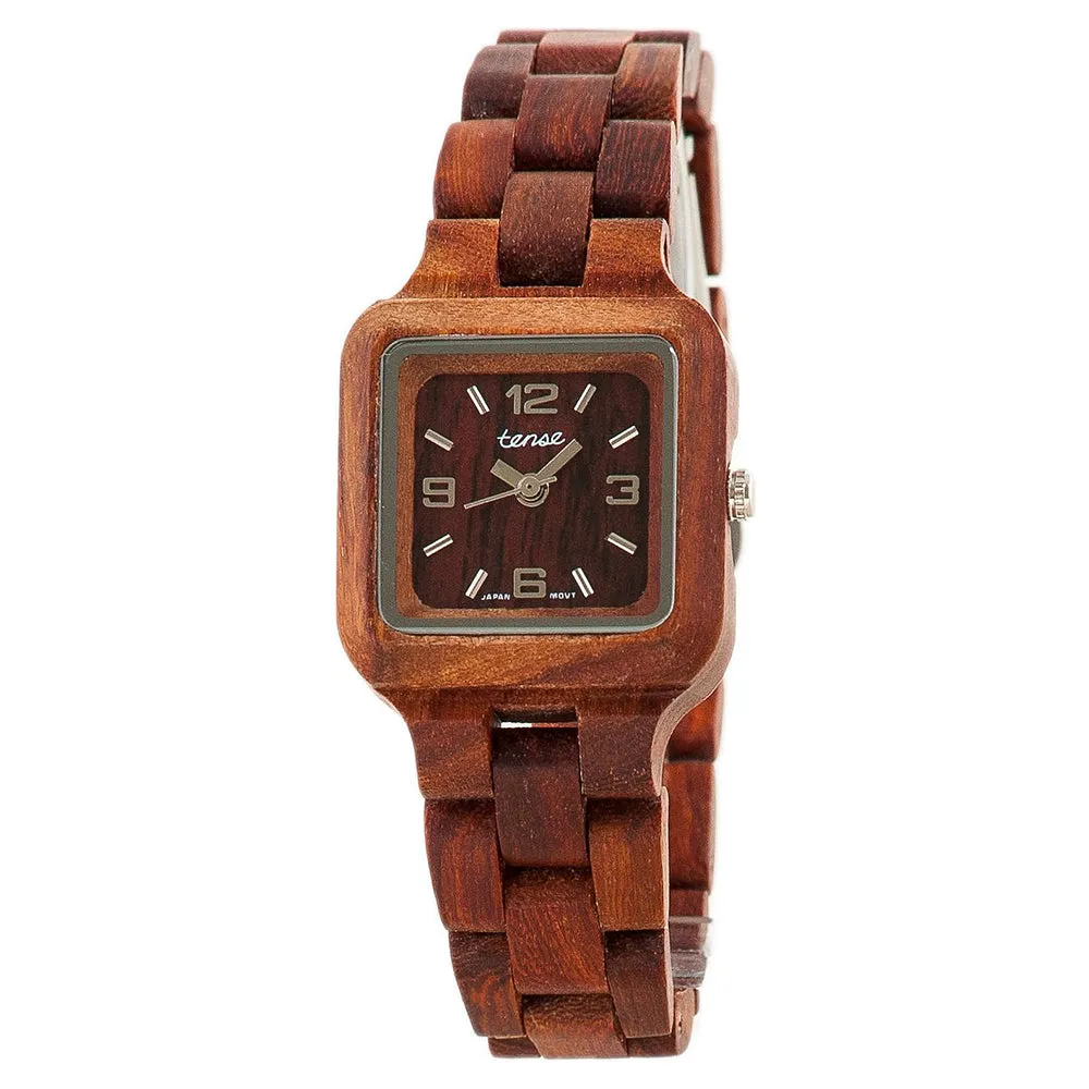Tense Womens Mini Summit Wrist Wood Case and Bracelet Brown Dial Sandalwood Watch - L7305SR