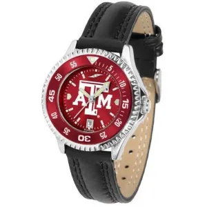 Texas A&M Aggies Ladies Competitor Ano Poly/Leather Band Watch w/ Colored Bezel