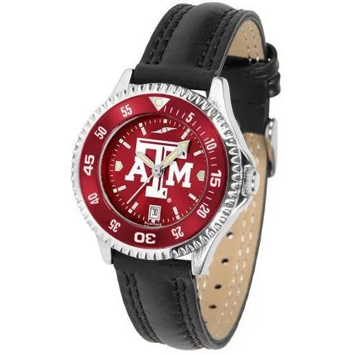 Texas A&M Aggies Ladies Competitor Ano Poly/Leather Band Watch w/ Colored Bezel