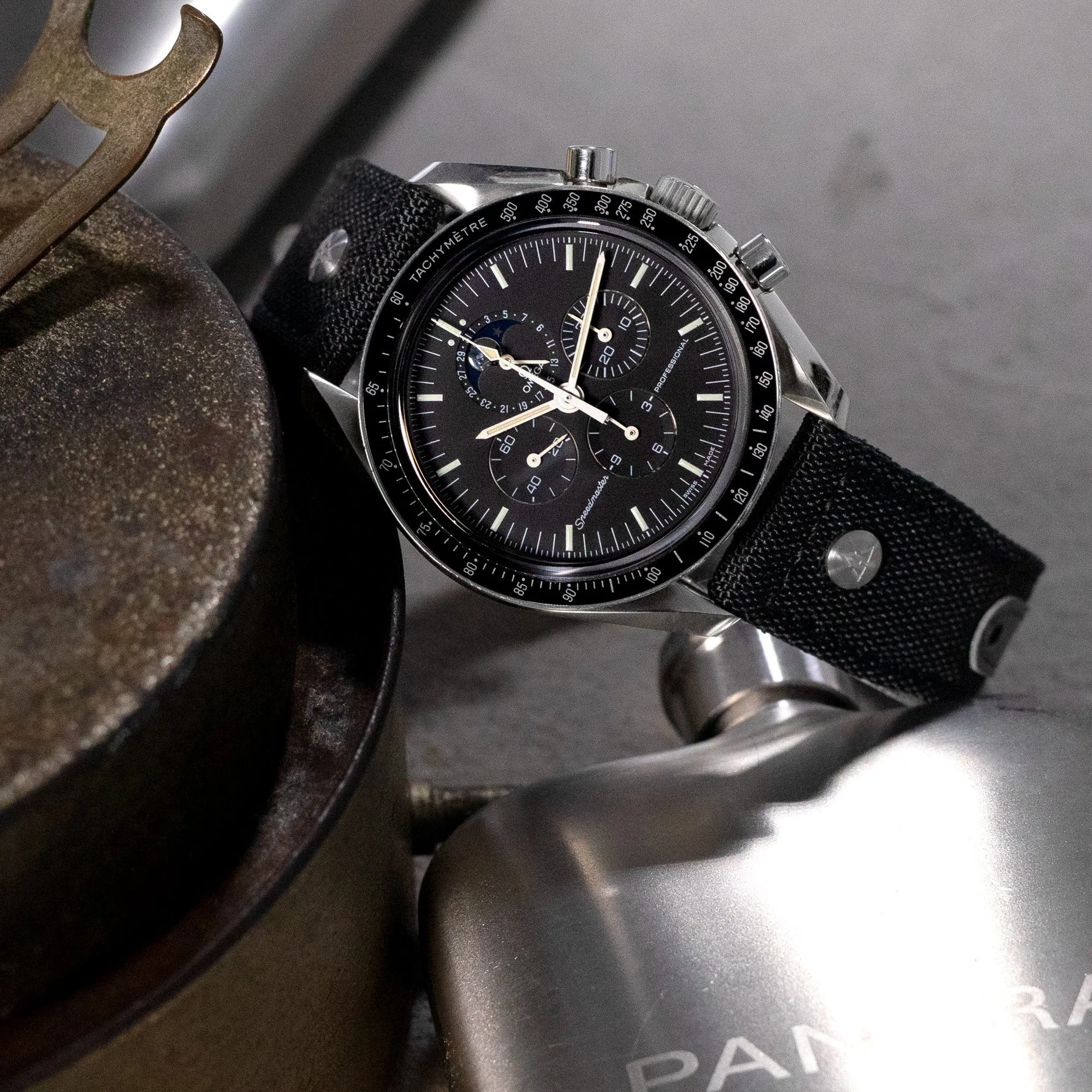 The AAF Black Strap by HAVESTON Straps, 20mm or 22mm