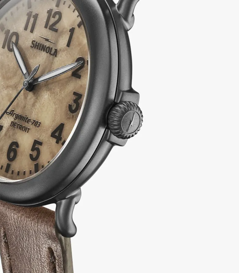 The Runwell Watch - 41mm Petosky / British Tan Leather Strap