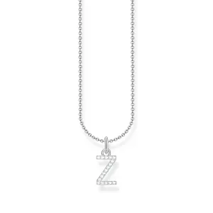 THOMAS SABO Necklace with letter pendant Z and white zirconia - silver