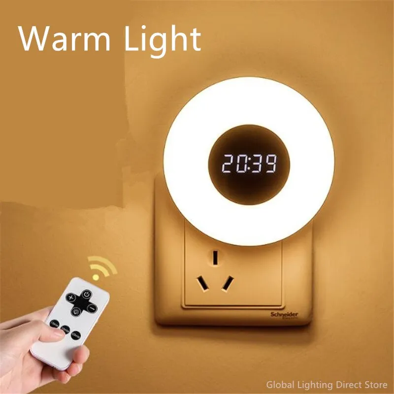 Three Colors 3D Remote Control LED Wall Clock Timing Digital Table Alarm Clock Wall Clock Nightlight For Home Living Room 2#