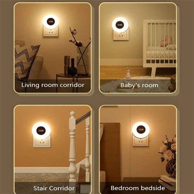 Three Colors 3D Remote Control LED Wall Clock Timing Digital Table Alarm Clock Wall Clock Nightlight For Home Living Room 2#