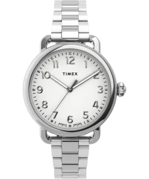 Timex® Standard 34mm Stainless Steel Bracelet Watch