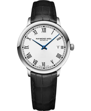 Toccata Men's Classic White Dial Leather Quartz Watch, 39 mm - 5485-STC-00359