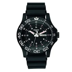 Traser Elite Red Mens rubber3 Band Black Quartz Dial Watch -100378