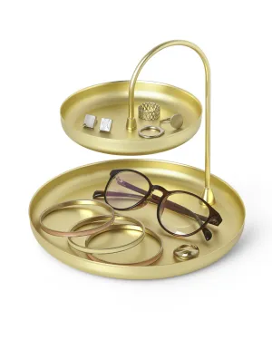 Umbra Poise Two Tiered Tray Brass