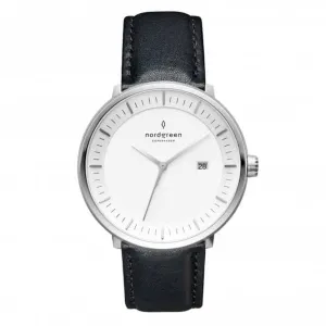Unisex Philosopher Leather Silver 36mm Watch PH36SILEBLXX