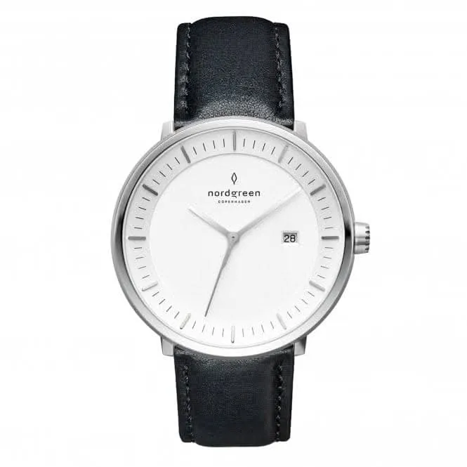 Unisex Philosopher Leather Silver 36mm Watch PH36SILEBLXX