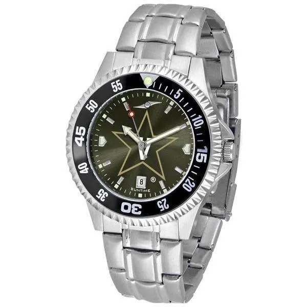 Vanderbilt Commodores Mens Competitor AnoChrome Steel Band Watch w/ Colored Bezel
