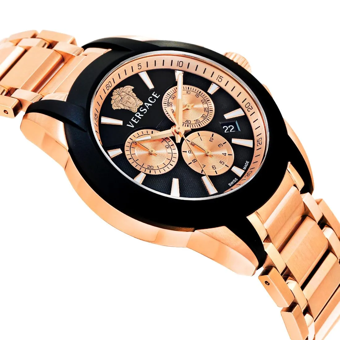 Versace Men 42 mm Size Black Round Dial Analog Watch- VEM800318