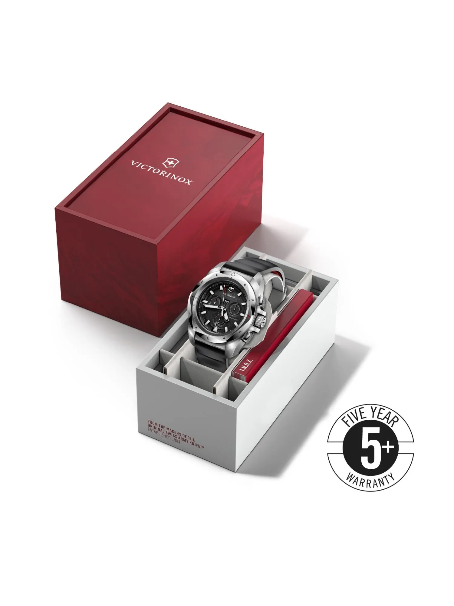 Victorinox Men 43 mm Size Black Dial I.N.O.X. Chrono Watch - V241983