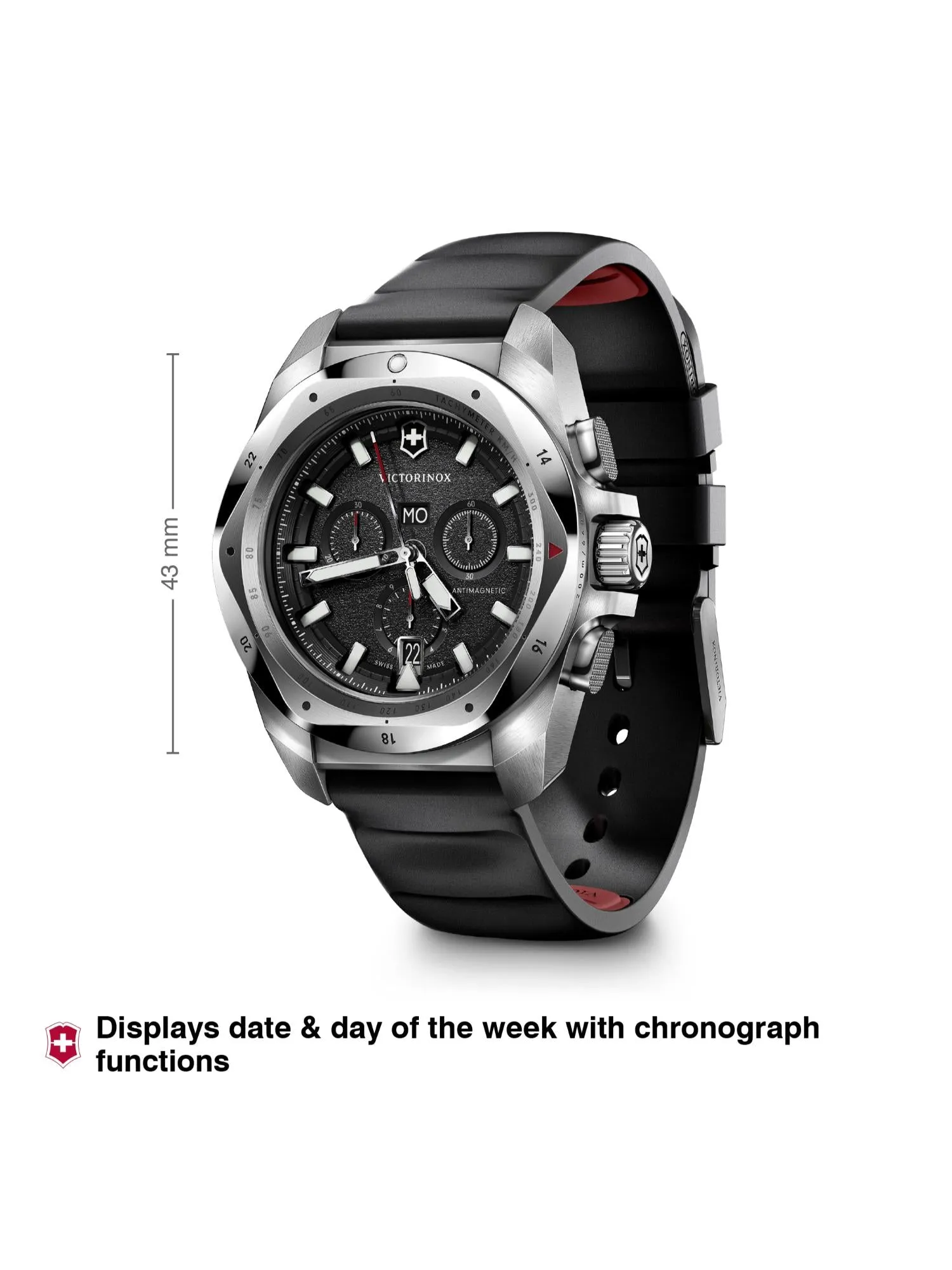 Victorinox Men 43 mm Size Black Dial I.N.O.X. Chrono Watch - V241983