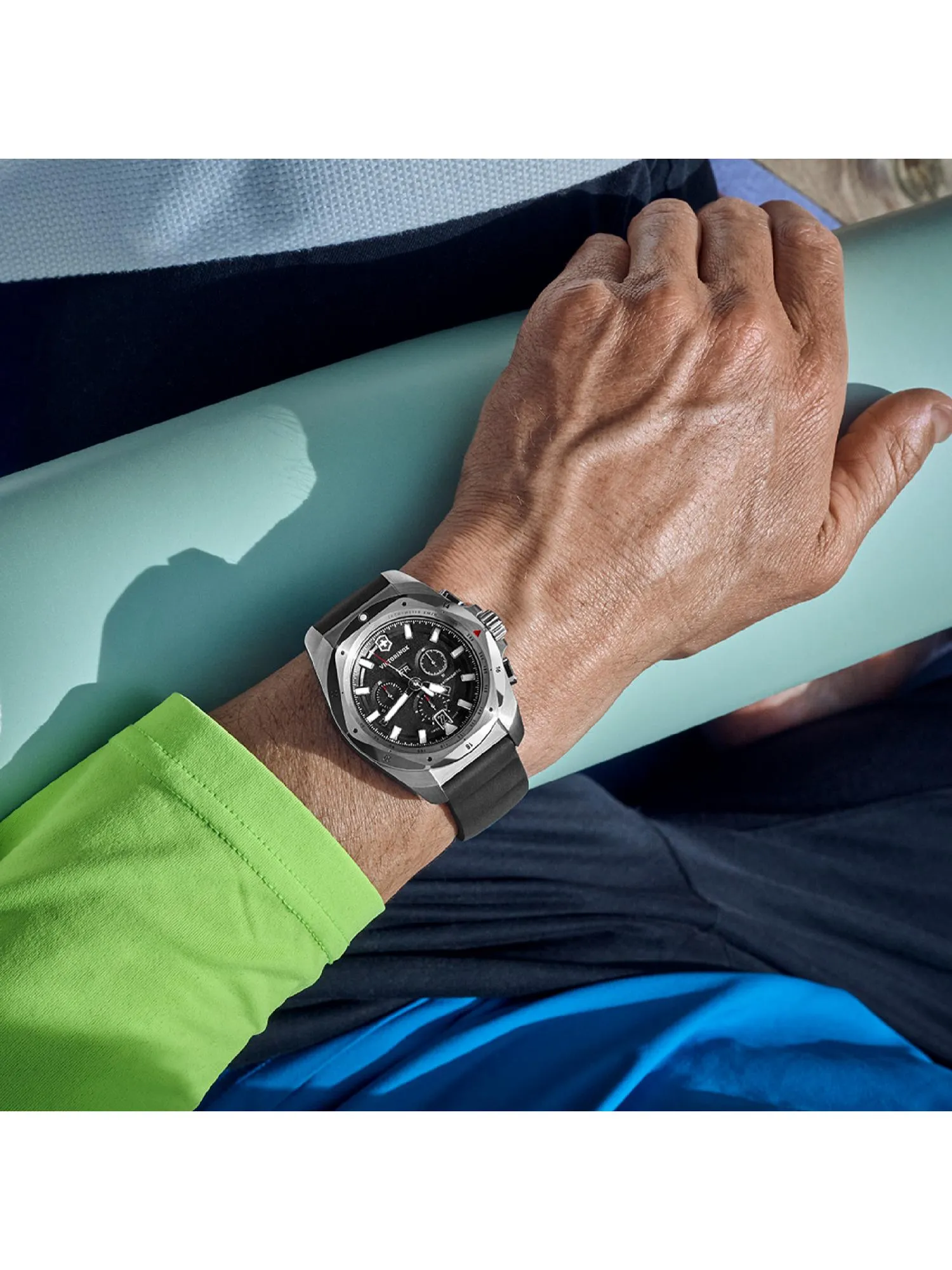 Victorinox Men 43 mm Size Black Dial I.N.O.X. Chrono Watch - V241983