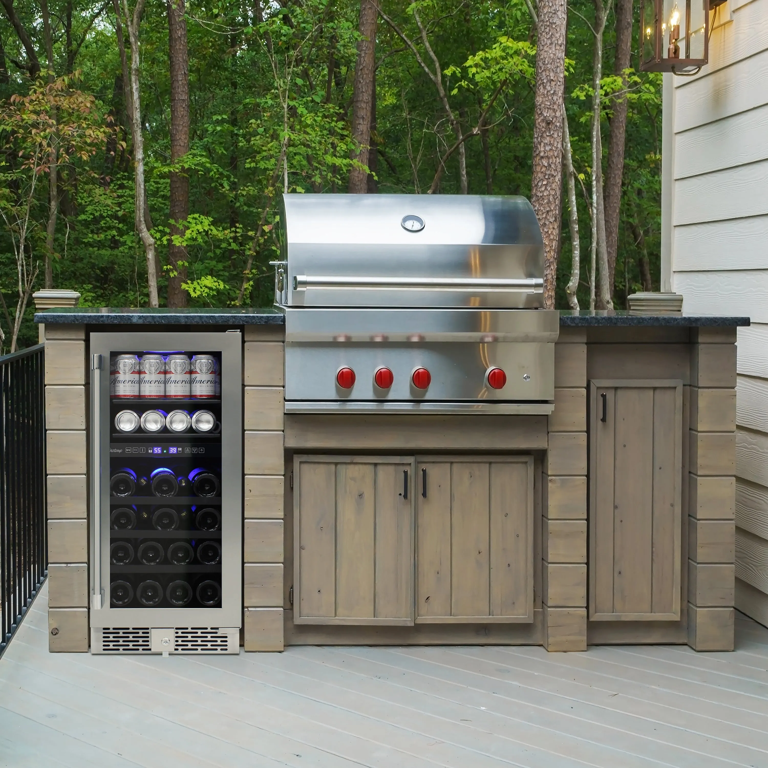 Vinotemp 15" Outdoor Dual-Zone Wine and Beverage Cooler, in Stainless Steel