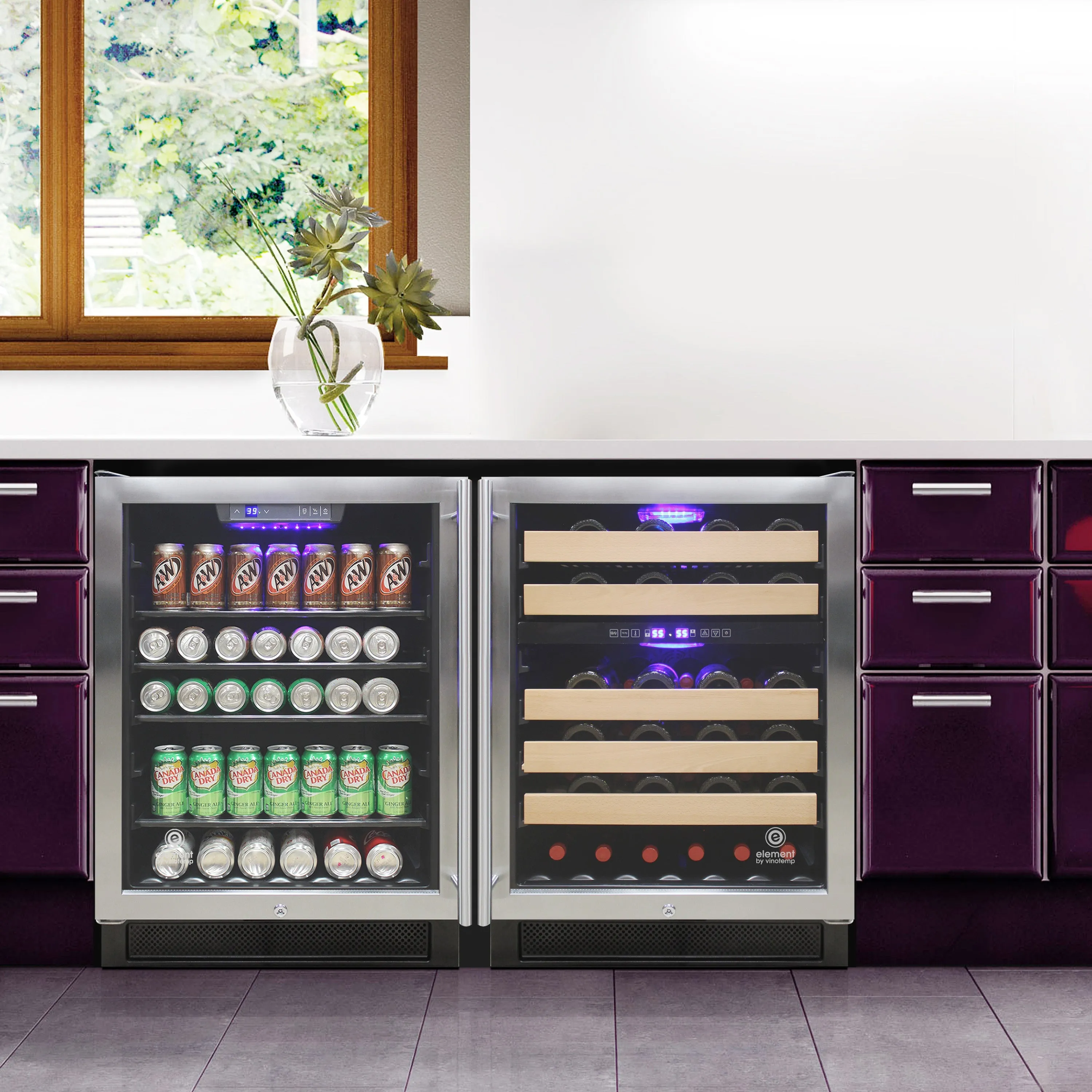 Vinotemp Connoisseur Series 46 Dual-Zone Wine Cooler, 46 Bottle Capacity