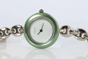 Vintage GUCCI Quartz 11/12.2 Watch Timepiece. Gucci Ladies Silver Bezel Colors