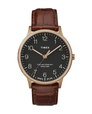 Waterbury Classic 40mm Leather Strap Watch