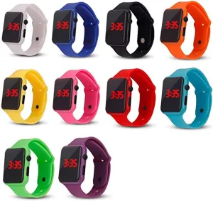 Weicam 10 Pack Unisex Men Women LED Wrist Watch Silicone Electronic Sports Watch Bracelet Wholesale Watches