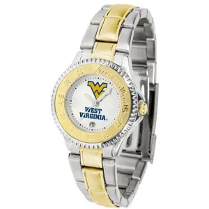 West Virginia Mountaineers Ladies Competitor Two-Tone Band Watch