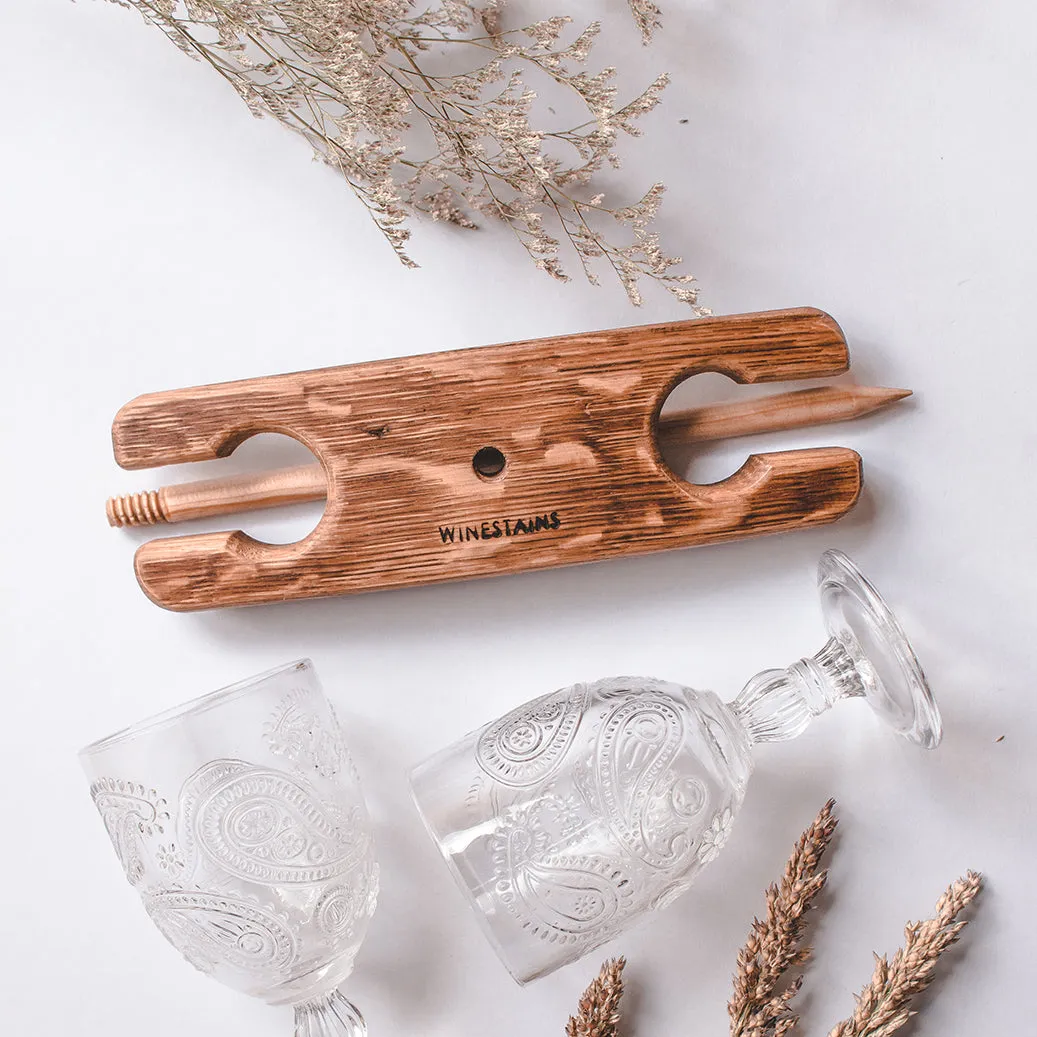 Winestains Double Beach Stake  -Travel Friendly 2 wine glass holder