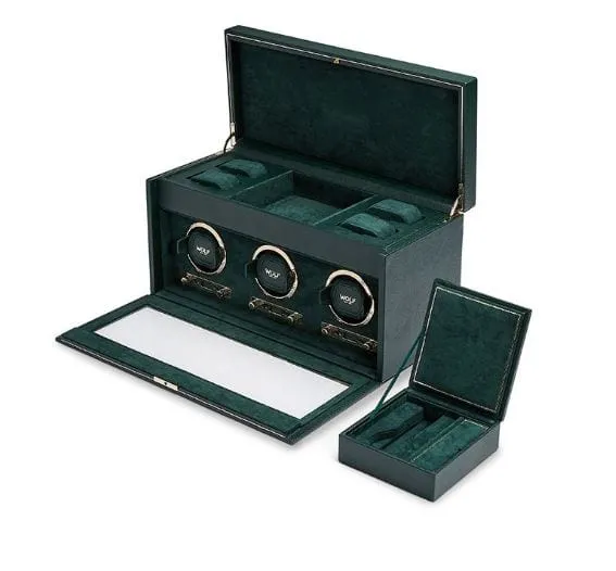 WOLF British Racing Green Triple Watch Winder