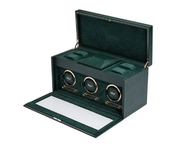 WOLF British Racing Green Triple Watch Winder